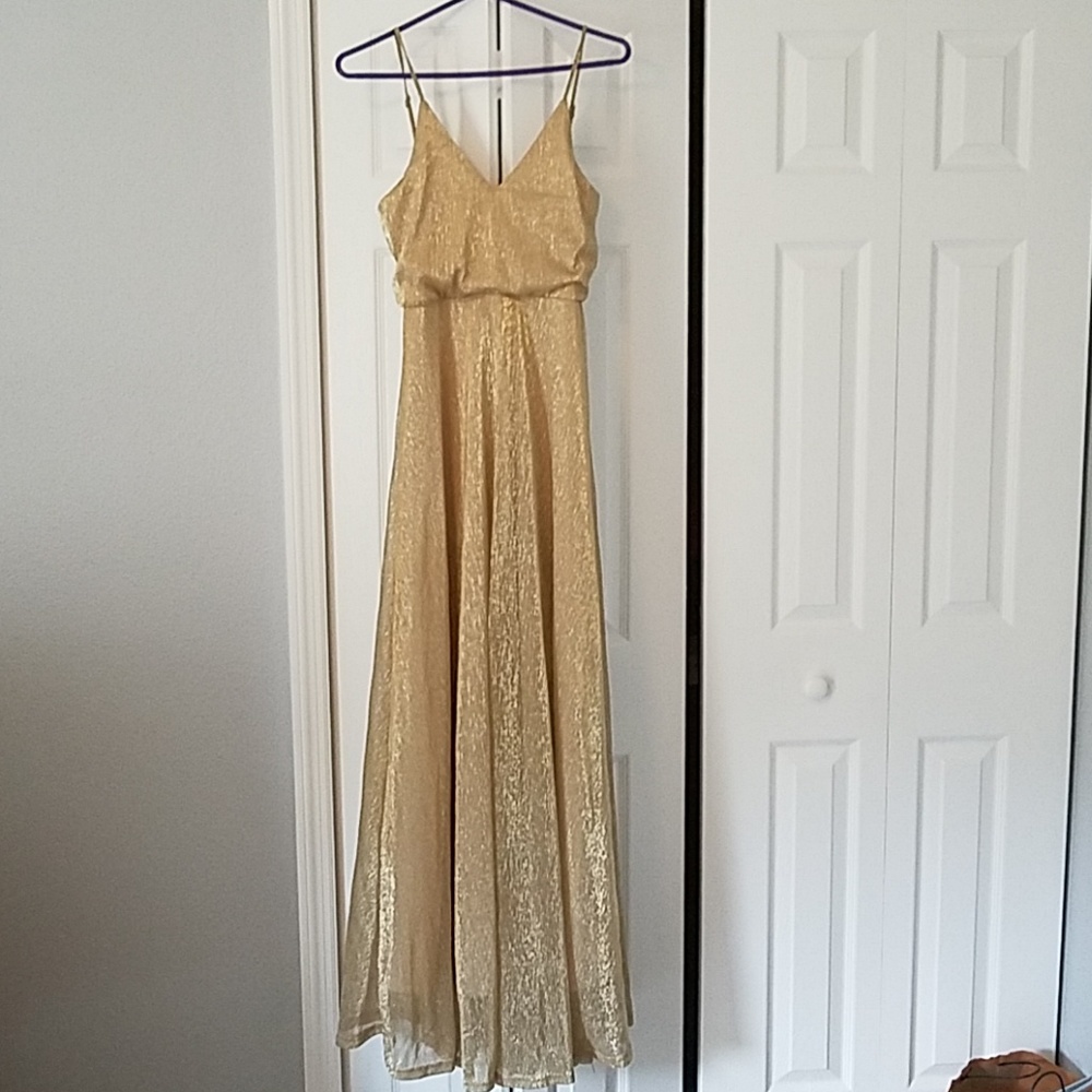 Lulu's gold full-length dress
